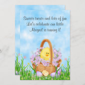 シックとイースターバスケット1st誕生日招待状 招待状 (正面/裏面)