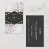 シックとエレガント白黒の《写真》ぼけ味 名刺 (正面/裏面)