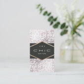 シックとエレガント白黒の《写真》ぼけ味 名刺 (スタンド正面)