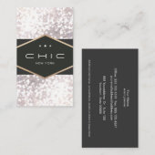 シックとエレガント白黒の《写真》ぼけ味 名刺 (正面/裏面)