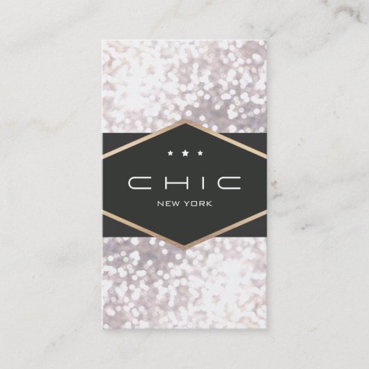 シックとエレガント白黒の《写真》ぼけ味 名刺 (正面)