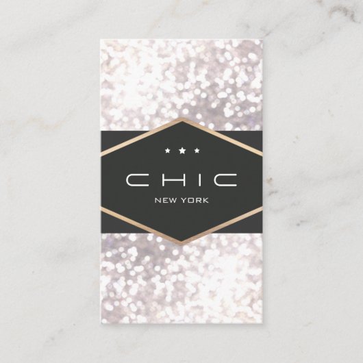 シックとエレガント白黒の《写真》ぼけ味 名刺 (正面)