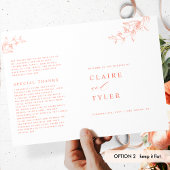 シックとシンプル赤面ピンクピーチ結婚式 プログラム