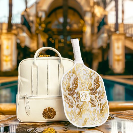 シックとスタイリッシュモンテモノグラムのラギルド金ゴールド ピックルボールラケット