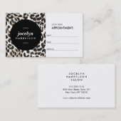 シックとスタイリッシュレオパード印刷アポイントメントカード 予約カード (正面/裏面)