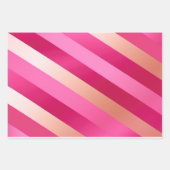 シックとスタイリッシュ赤面ピンクと金ゴールド ラッピングペーパーシート (正面3)