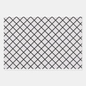 シックとトレンディーマゼンタブラックとホワイト市松模様に ラッピングペーパーシート (正面3)