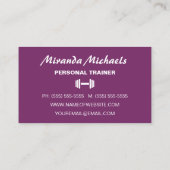 シックとピンクスタイリッシュのパーソナルフィットネストレーナー 名刺 (裏面)