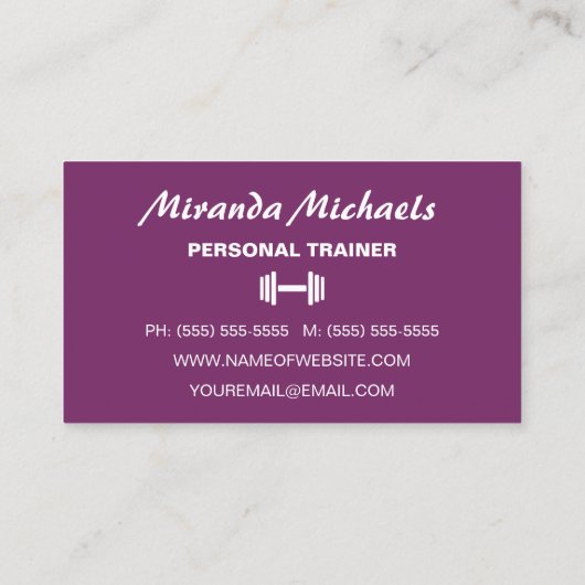 シックとピンクスタイリッシュのパーソナルフィットネストレーナー 名刺 (裏面)