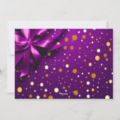 シックとフェスティバルパープルと金ゴールド紙吹雪写真 シーズンカード (裏面)