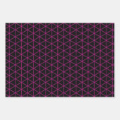 シックとマゼンエレガントタピンクとブラックの光沢 ラッピングペーパーシート (正面3)