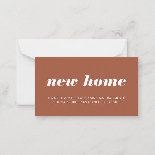 シックとモダンおもしろいの新しいホーム発表 ノートカード (正面)