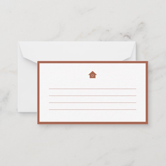 シックとモダンおもしろいの新しいホーム発表 ノートカード (裏面)