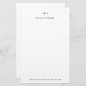 シックとモノグラミニマルム |白黒 便箋 (正面/裏面)