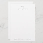 シックとモノグラミニマルム |白黒 便箋 (正面/裏面)