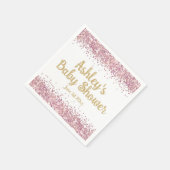 シックなおもしろいピンク女の子ベビーシャワーモダン紙 スタンダードカクテルナプキン (角)