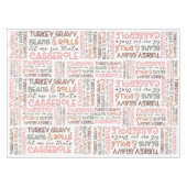 シックなおもしろい感謝祭トルコ豆カセロール テーブルクロス (正面(横))