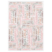 シックなおもしろい感謝祭トルコ豆カセロール テーブルクロス (正面)