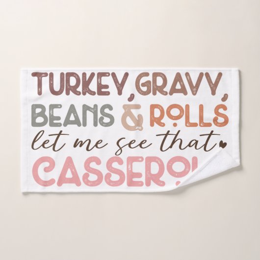シックなおもしろい感謝祭トルコ豆カセロール ハンドタオル (ハンドタオル)