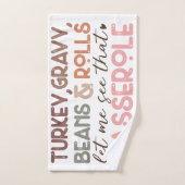 シックなおもしろい感謝祭トルコ豆カセロール ハンドタオル (ハンドタオル)