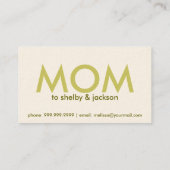 シックなお母さんのテレホンカード コーリングカード (裏面)