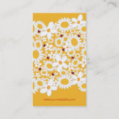 シックなお洒落で白いデイジーおよびかわいく赤いてんとう虫 名刺 (裏面)