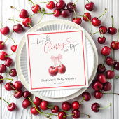 シックなさくらんぼオントップコケットベビーシャワー スタンダードカクテルナプキン