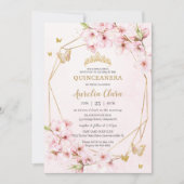 シックなさくらんぼフローラキンセアニラスイート16 招待状 (正面)