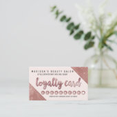 シックなのどのばら色の金ゴールドのグリッターのスパンコールのロイヤリティ ロイヤリティカード (スタンド正面)