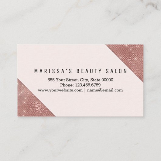 シックなのどのばら色の金ゴールドのグリッターのスパンコールのロイヤリティ ロイヤリティカード (裏面)