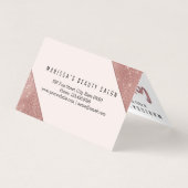 シックなのどのばら色の金ゴールドのグリッターのスパンコールのロイヤリティ 名刺 (裏面)