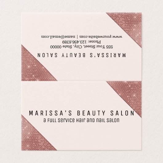 シックなのどのばら色の金ゴールドのグリッターのスパンコールのロイヤリティ 名刺 (外部フラット)