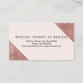 シックなのどのばら色の金ゴールドのグリッターのマッサージセラピスト 名刺 (裏面)
