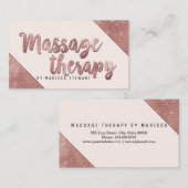 シックなのどのばら色の金ゴールドのグリッターのマッサージセラピスト 名刺 (正面/裏面)