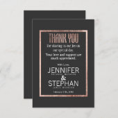 シックなのどのばら色の金ゴールドのサンキューカード サンキューカード (正面/裏面)