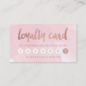 シックなのどのばら色の金ゴールドのタイポグラフィのピンクのロイヤリティカード ロイヤリティカード (正面)