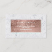 シックなのどのばら色の金ゴールドのタイポグラフィの大理石のアポイントメント 予約カード (裏面)