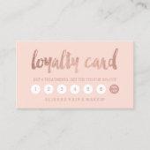 シックなのどのばら色の金ゴールドのタイポグラフィの赤面のロイヤリティカード ロイヤリティカード (正面)