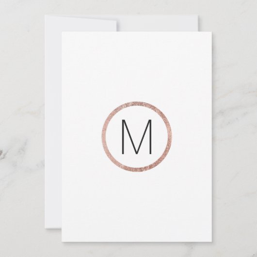 シックなのどのばら色の金ゴールドの結婚式招待状 招待状 (裏面)