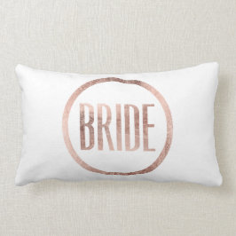 シックなのどのばら色の金ゴールドの花嫁のタイポグラフィ ランバークッション