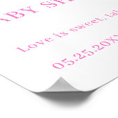 シックなはっきりしたベビーイン開花フローラベビーシャワーウェルカム ポスター (角)