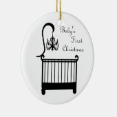 シックなまぐさ桶のシャンデリアのベビーの初めてのクリスマス2010年 セラミックオーナメント (右)