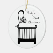 シックなまぐさ桶のシャンデリアのベビーの初めてのクリスマス2010年 セラミックオーナメント (左)