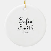 シックなまぐさ桶のシャンデリアのベビーの初めてのクリスマス2010年 セラミックオーナメント (裏面)