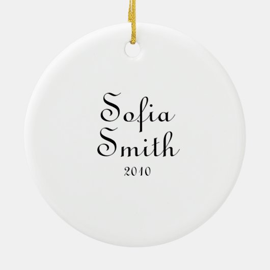 シックなまぐさ桶のシャンデリアのベビーの初めてのクリスマス2010年 セラミックオーナメント (裏面)