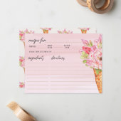 シックなアイスクリームブライダルシャワーレシピカード ノートカード (正面/裏面インサイチュ)