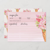 シックなアイスクリームブライダルシャワーレシピカード ノートカード (正面/裏面)