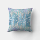 シックなアイスブルーアクアドリップグリッタークリスマス クッション (裏面)