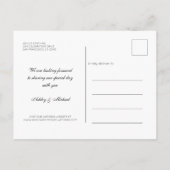 シックなアイスブルー日付を保存婚約写真 案内ポストカード (裏面)