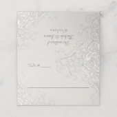 シックなアイボリーとホワイトクラシック結婚のテントスタイル プレイスカード (外部開封)